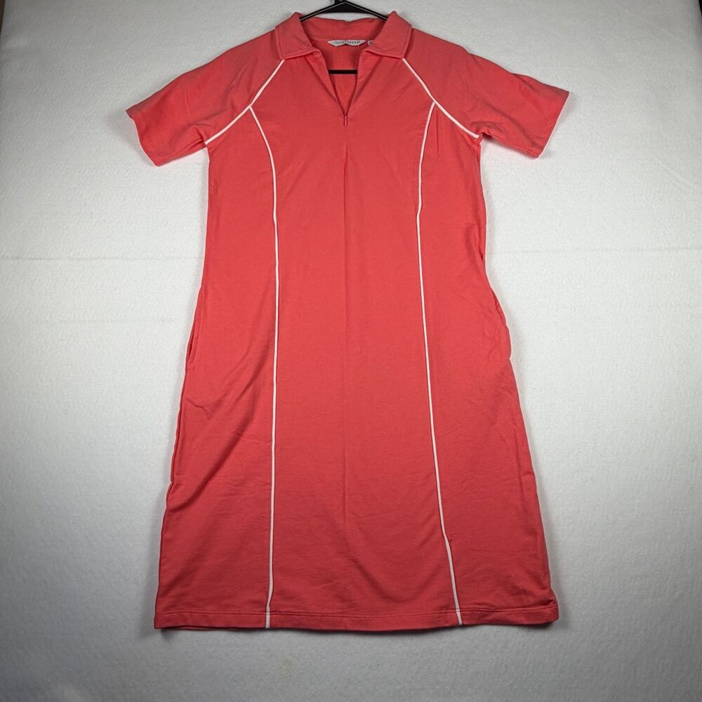 Sport Savvy Polo Dress XXS Coral Pink Athletic Golf Tennis Casual Stretch Midi